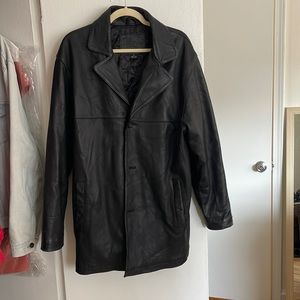 Oversized leather jacket